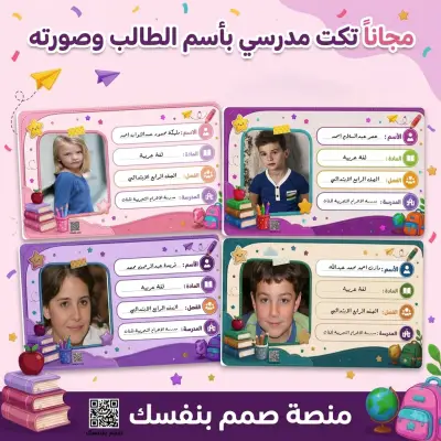  تكت مدرسي بالأسم والصورة بجودة عالية